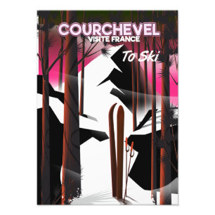 Courchevel, France ski travel poster
