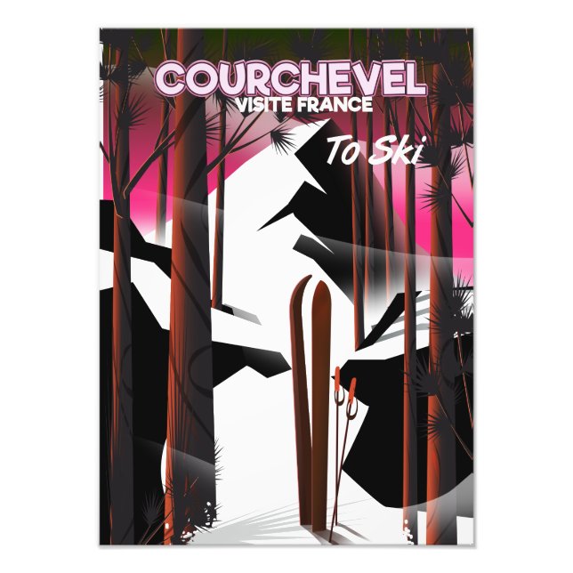 Courchevel, France ski travel poster (Front)