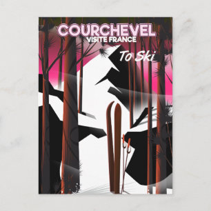 Courchevel, France ski travel poster Postcard