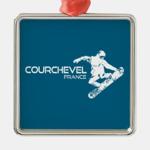 Courchevel France Snowboarder Metal Ornament