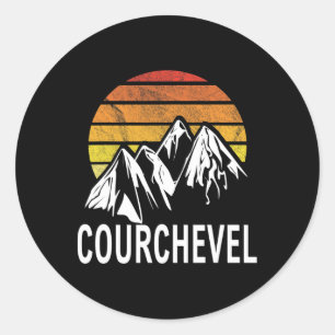 Courchevel Les Trois Vallees France Ski Snowboardi Classic Round Sticker