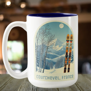Courchevel les trois Vallées souvenir  Two-Tone Coffee Mug
