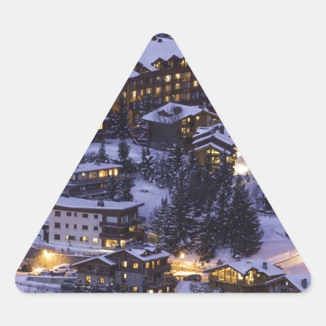 Courchevel Mountain Snow Triangle Sticker (Front)