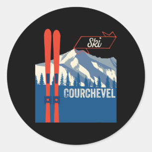 Courchevel Ski Gear - Courchevel Mountain Skiing Classic Round Sticker