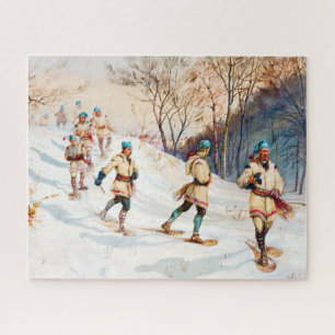 "Coureurs des bois snowshoe Trek" Jigsaw Puzzle