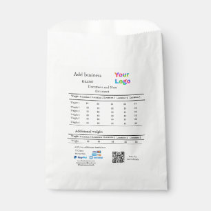 Courier delivery company details add price weight  favour bag