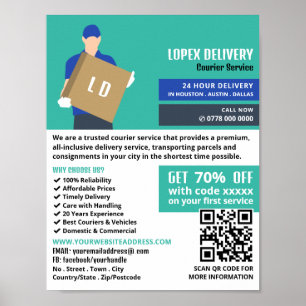 Courier Delivery Guy, Courier Service Advertising Poster
