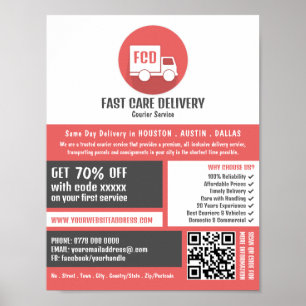 Courier Delivery Logo, Courier Service Advertising Poster