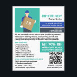 Courier Delivery Man, Courier Service Advertising Flyer<br><div class="desc">Courier Delivery Man,  Courier Service Advertising Flyer by The Business Card Store.</div>