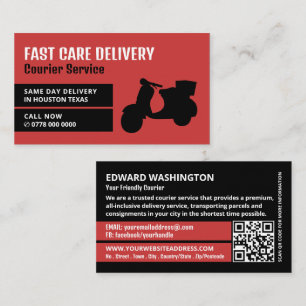 Courier Moped Design, Courier Service Business Card