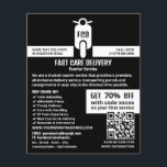Courier Moped Logo, Courier Service Advertising Flyer<br><div class="desc">Courier Moped Logo,  Courier Service Advertising Flyer by The Business Card Store.</div>