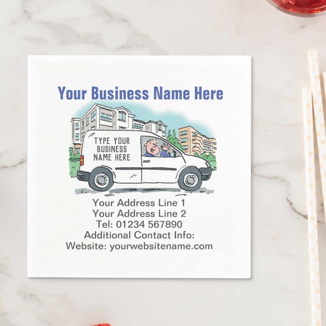 Courier or Delivery Business Details on Napkin (Creator Uploaded)