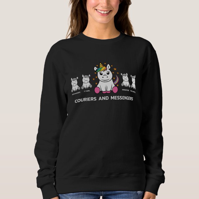 Couriers and messengers  unicorn for employees sweatshirt (Front)