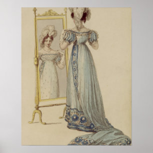 Court dress, fashion plate from Ackermann's Reposi Poster