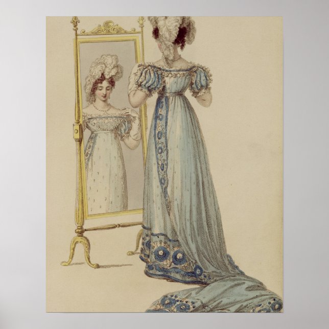 Court dress, fashion plate from Ackermann's Reposi Poster (Front)