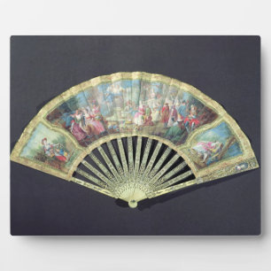 Court Fan, French, 18th century (ivory and w/c on Plaque