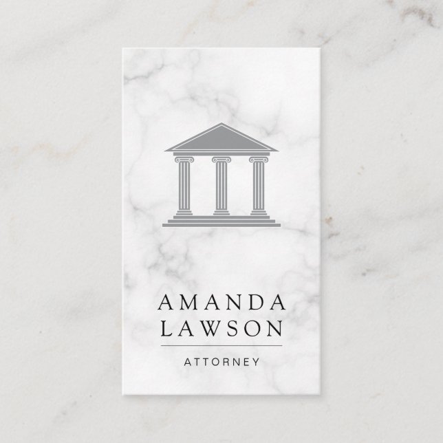 Court House | Marble | Lawyer Appointment Card (Front)