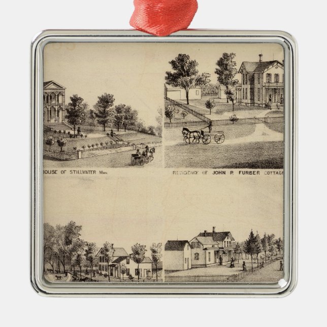 Court House of Stillwater, Minnesota Metal Tree Decoration (Front)