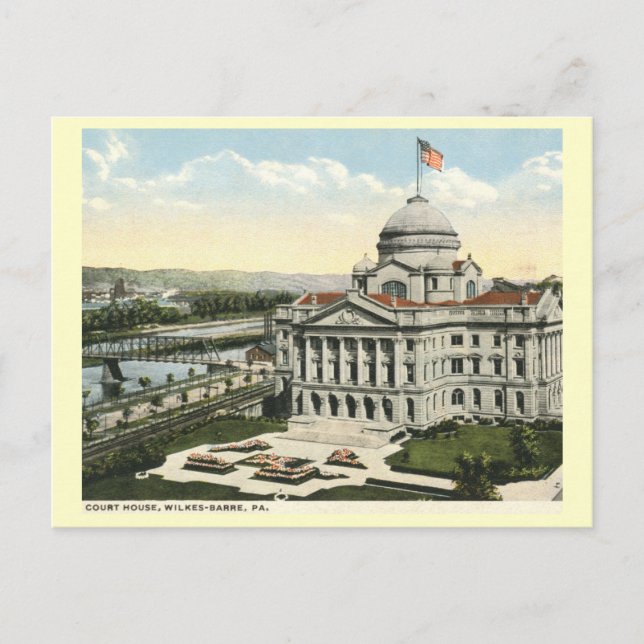 Court House, Wilkes-Barre, Pennsylvania Vintage Postcard (Front)