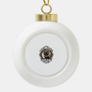 Court Jester Cat Funny Cat Lover Design - Court Je Ceramic Ball Christmas Ornament