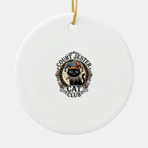 Court Jester Cat Funny Cat Lover Design - Court Je Ceramic Ornament