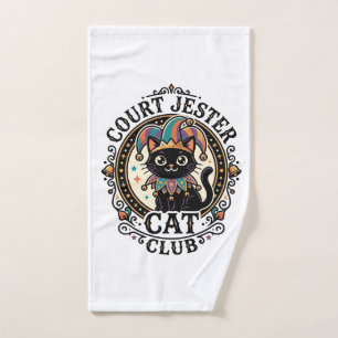 Court Jester Cat Funny Cat Lover Design - Court Je Hand Towel