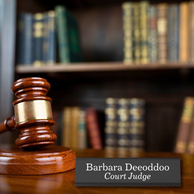 Court Judge Black Desk Name Plate (Creator Uploaded)