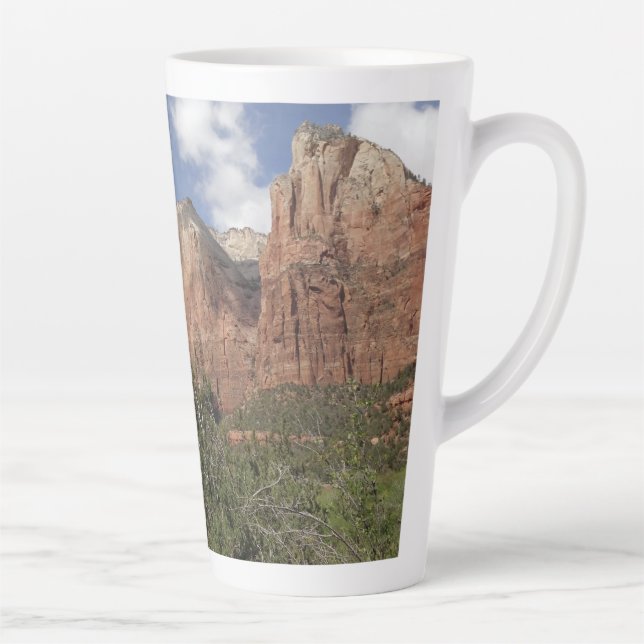 Court of the Patriarchs II at Zion National Park Latte Mug (Right)