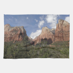 Court of the Patriarchs II at Zion National Park Tea Towel