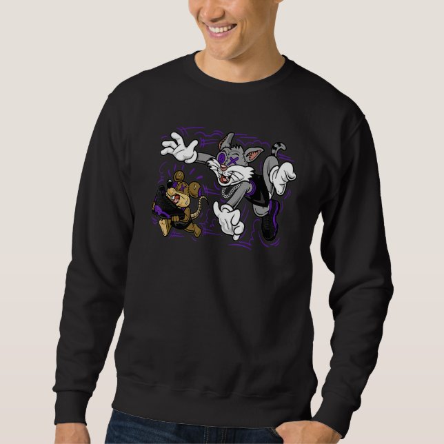 Court Purple 13s Mouse And Cat 13 Retro Court Purp Sweatshirt (Front)