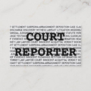Court Reporter Words Business Card