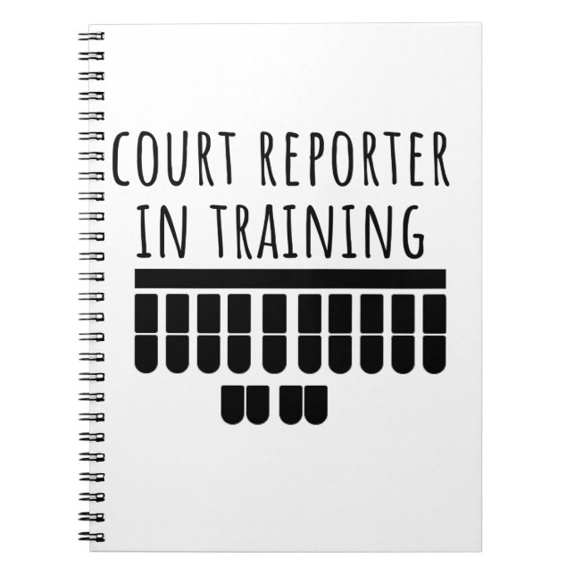 Court reporting in training notebook (Front)