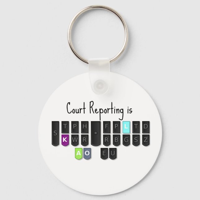 Court Reporting is Cool Steno Keyboard Mugs Key Ring (Front)