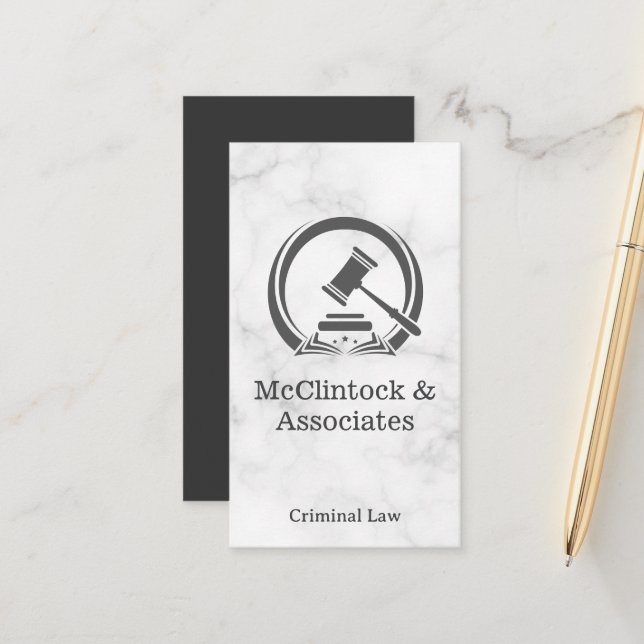 Court Room Gavel | Lawyer Appointment Card (Front/Back In Situ)