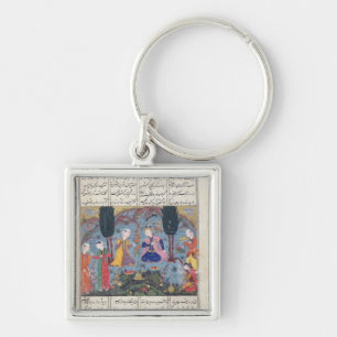 Court Scene in a Garden Key Ring