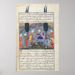 Court Scene in a Garden Poster