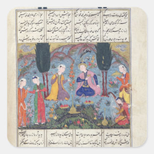Court Scene in a Garden Square Sticker