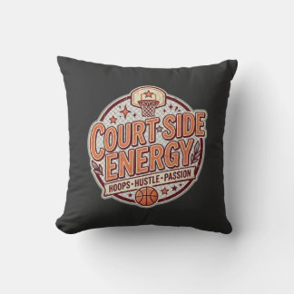 Court Side Energy Vintage Basketball Cushion