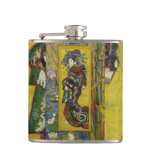 Courtesan after Eisen by Vincent Van Gogh Hip Flask