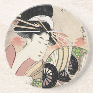 Courtesan Ichikawa of Matsuba Establishment Coaster