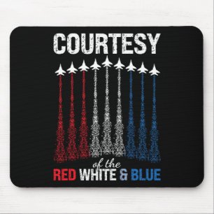 Courtesy Of Red White Blue Usa Flag Fighter Jets 4 Mouse Pad