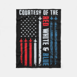 Courtesy Of The Red White And Blue Shirt Men Women Fleece Blanket