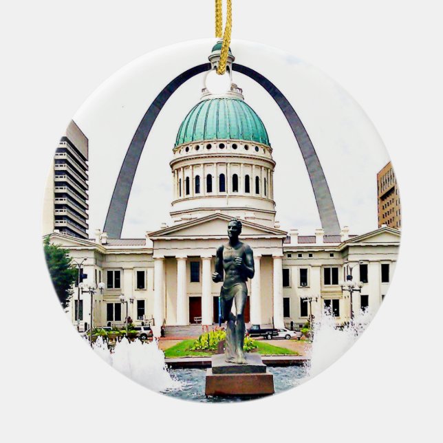 Courthouse, Arch, St Louis, Christmas Ceramic Ornament (Front)