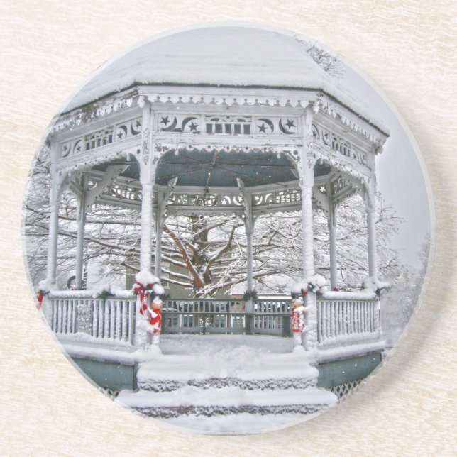 Courthouse Gazebo in the Snow Coaster (Front)