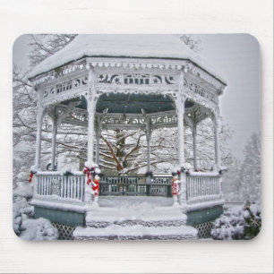 Courthouse Gazebo in the Snow Mouse Pad
