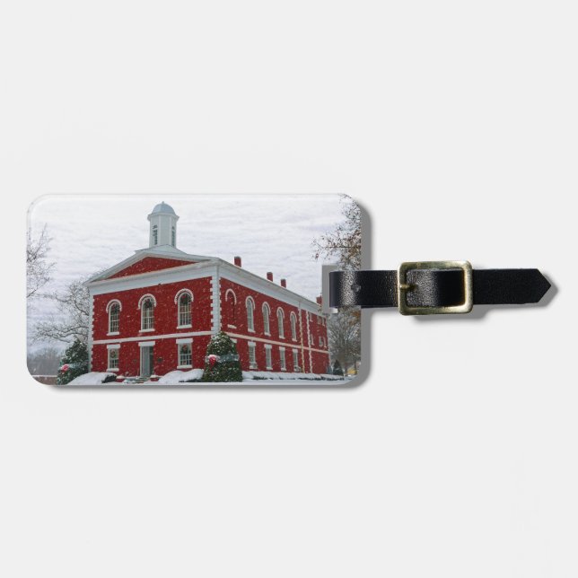 Courthouse Snow Luggage Tag (Front Horizontal)