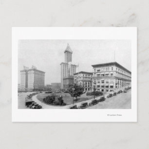 Courthouse Square and Smith Tower in Seattle Postcard