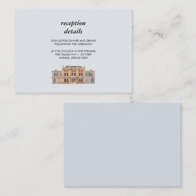 Courthouse Wedding Dinner Reception Details Enclosure Card (Front/Back)