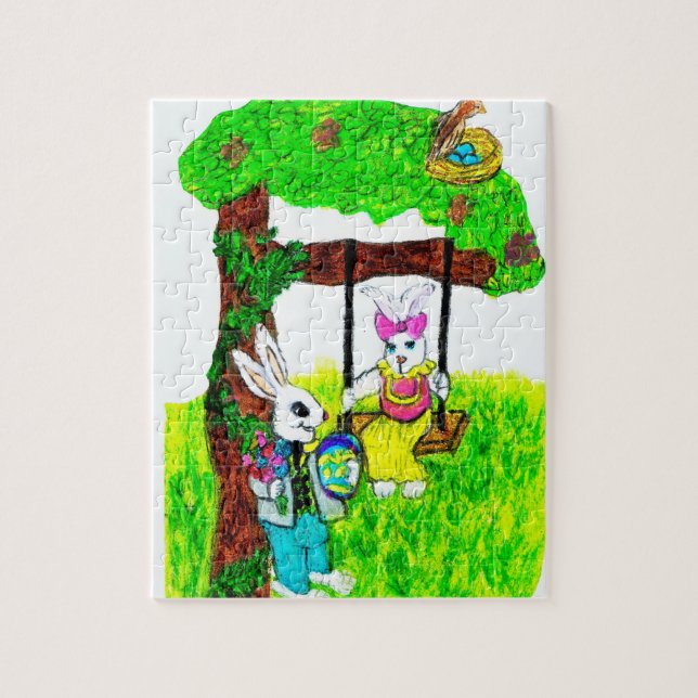 COURTING EASTER BUNNY puzzle (Vertical)