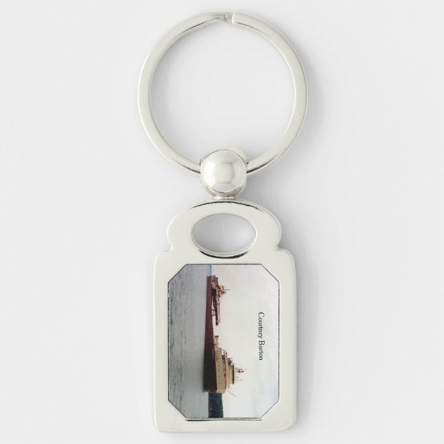 Courtney Burton metal key chain (Front)